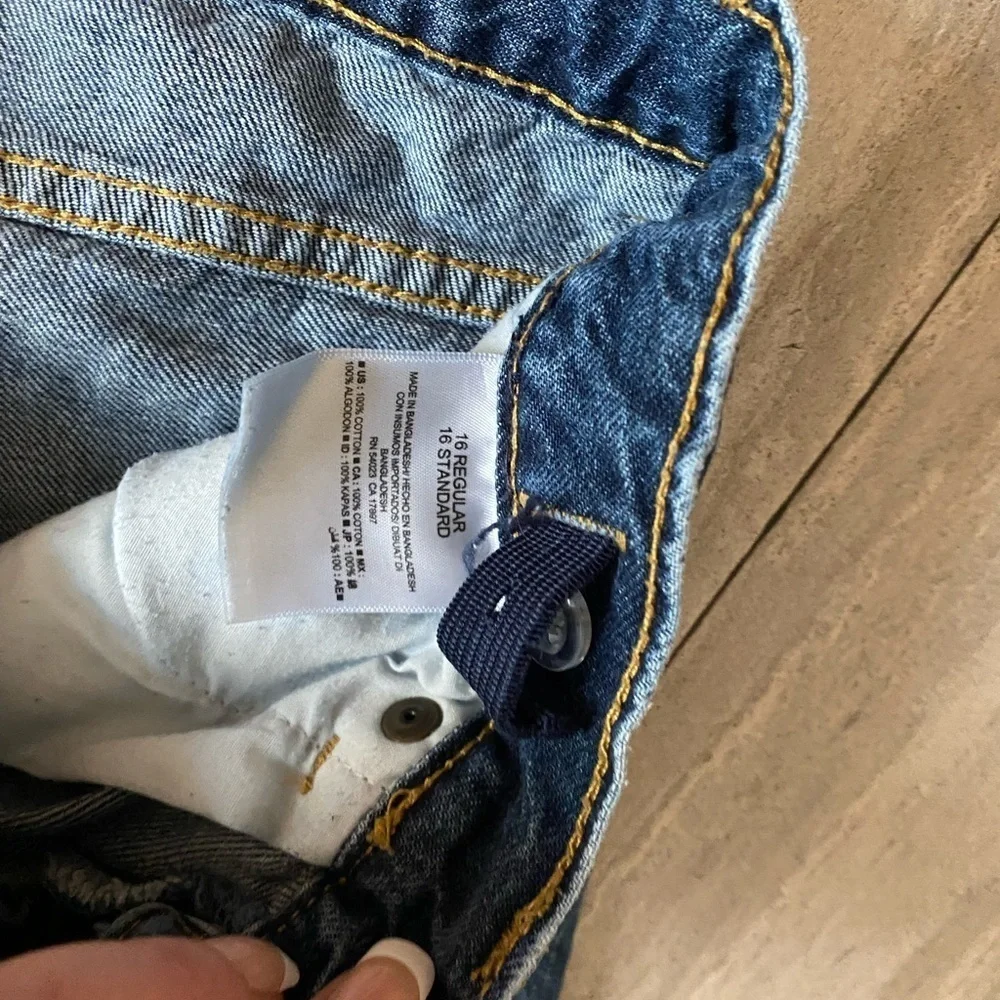 Old navy size 16 boys Jeans Dark Wash Adjustable Waistband Straight Cut
